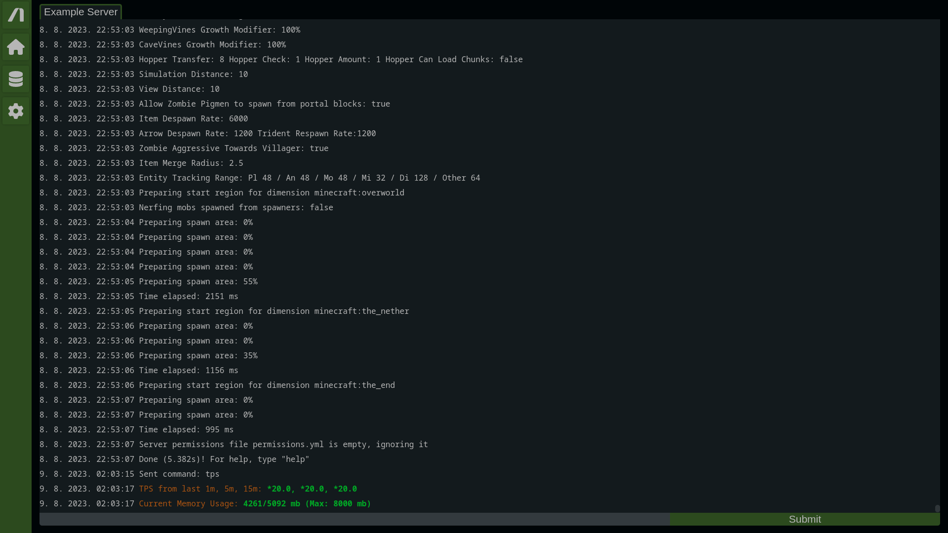 AdminTools RCON page, showing off the multi session RCON capability.